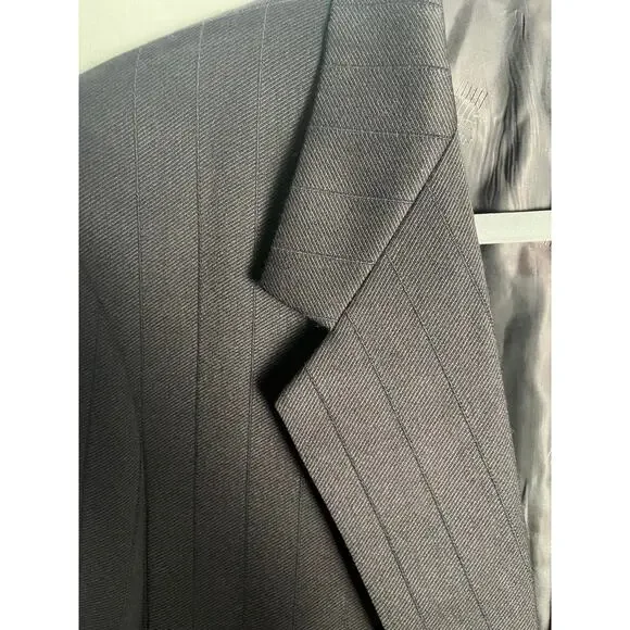 Vintage Lanvin Paris Luigi Botto Wool Blazer Men’s Medium 40R Pinstripe